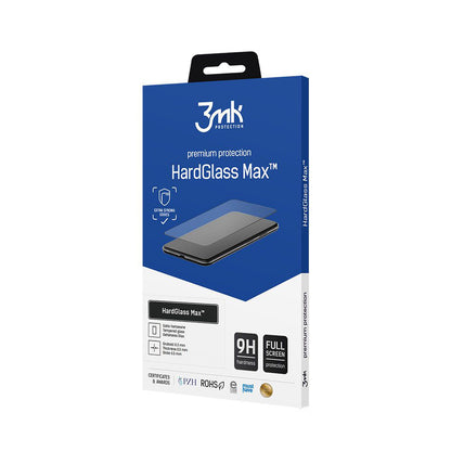 3MK HardGlass Max képernyővédő fólia Apple iPhone 16 Pro-hoz, edzett üveg, teljes ragasztó, fekete