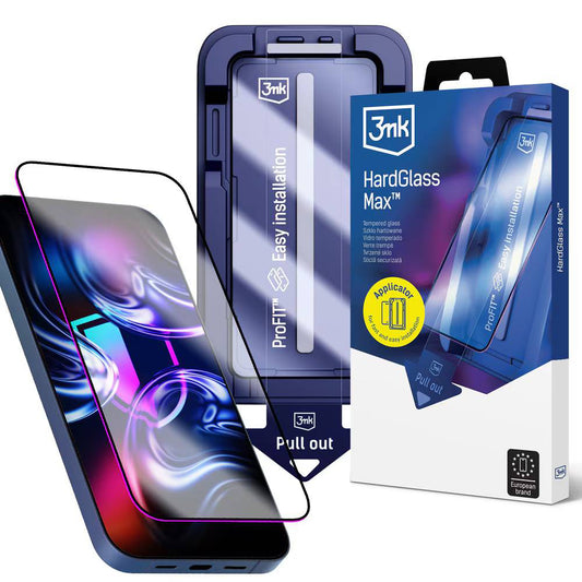 3MK HardGlass Max Screen Protector for Apple iPhone 18 Pro / 17 Pro, Tempered Glass, Full Glue, Black