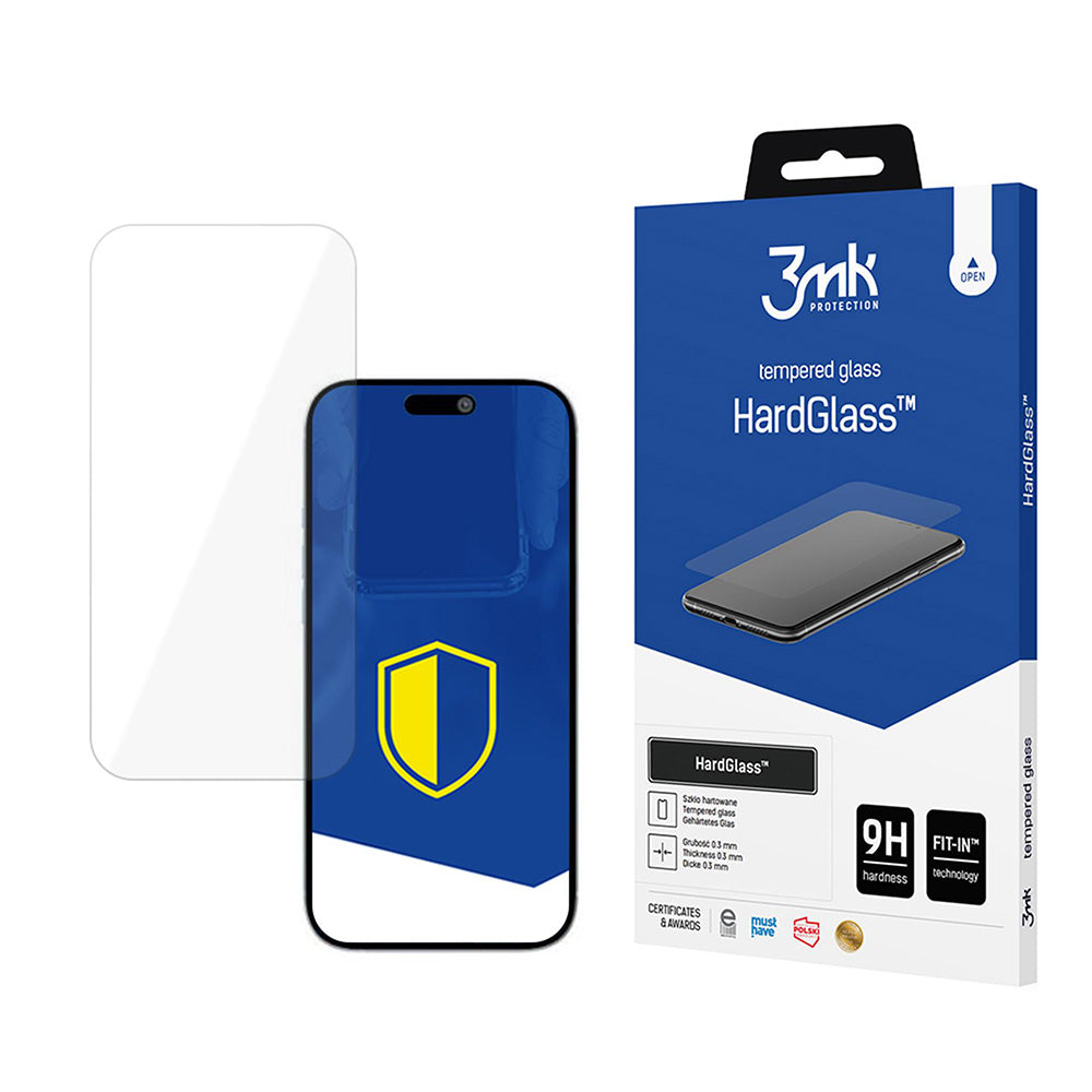 3MK HardGlass képernyővédő fólia Apple iPhone 17 Air-hez, Edzett üveg, Teljes ragasztás