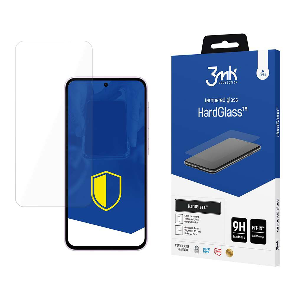 3MK HardGlass képernyővédő fólia Samsung Galaxy A55 5G A556 / A35 5G A356 készülékekhez, edzett üveg, teljes ragasztóval