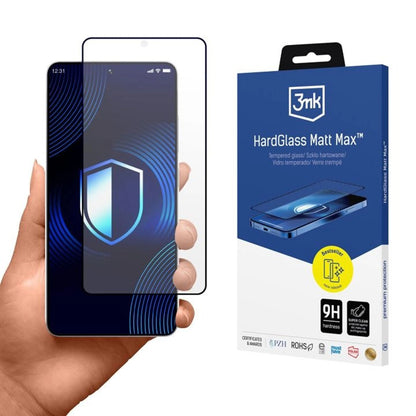 3MK HardGlass képernyővédő fólia Samsung Galaxy S26 Ultra S948-hoz, Edzett üveg, Teljes ragasztás, Fekete