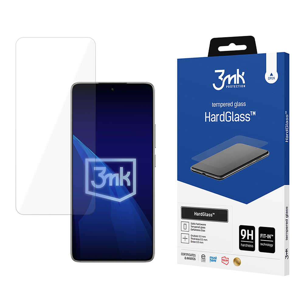3MK HardGlass képernyővédő fólia Xiaomi 14T Pro / 14T készülékhez, edzett üveg, teljes ragasztóval