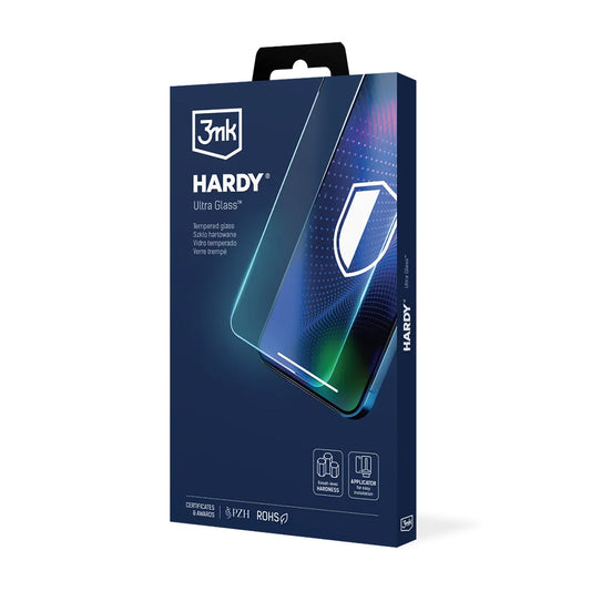 3MK Hardy Ultra védőfólia Apple iPhone 17 Air készülékhez, Edzett üveg, Teljes ragasztás, Fekete