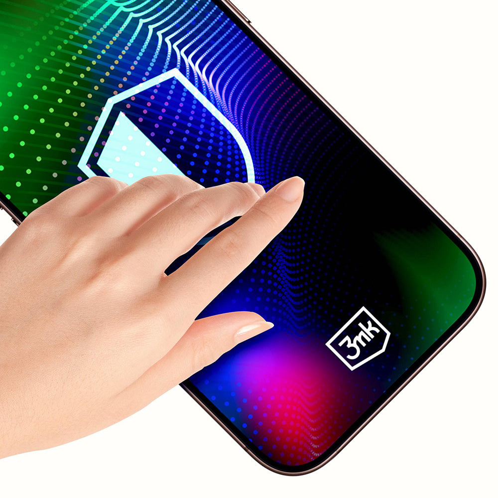 3MK Hardy Ultra védőfólia Apple iPhone 17 Pro készülékhez, Edzett üveg, Teljes ragasztás, Fekete