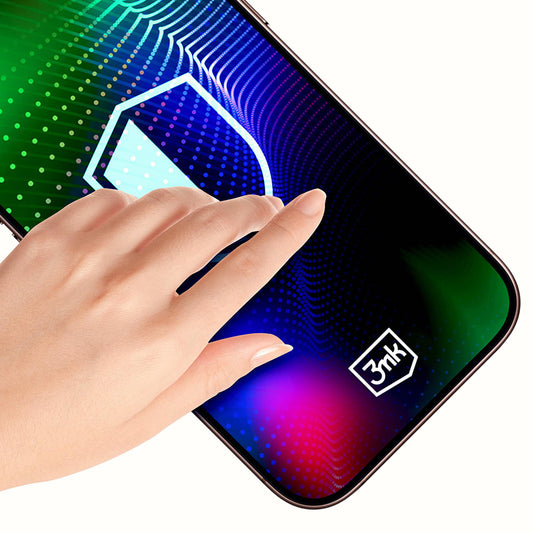 3MK Hardy Ultra védőfólia Apple iPhone 17 Pro készülékhez, Edzett üveg, Teljes ragasztás, Fekete