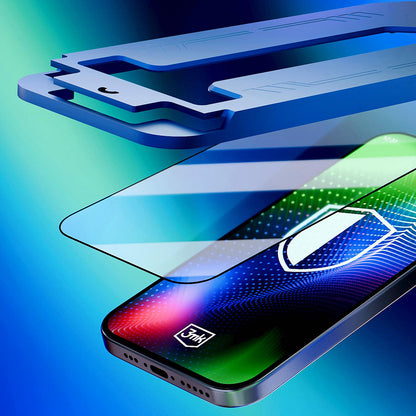 3MK Hardy Ultra védőfólia Apple iPhone 17 Pro készülékhez, Edzett üveg, Teljes ragasztás, Fekete