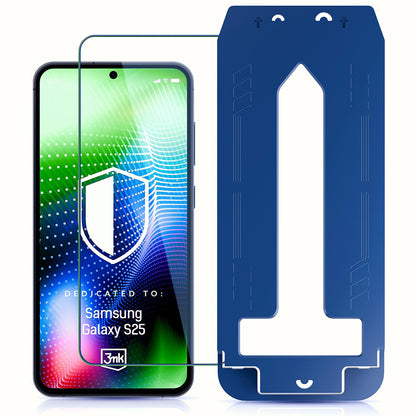 3MK Hardy Ultra képernyővédő fólia Samsung Galaxy S25 S931 készülékhez, edzett üveg, teljes ragasztó, fekete