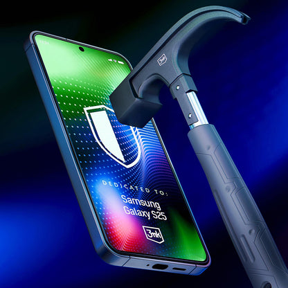 3MK Hardy Ultra képernyővédő fólia Samsung Galaxy S25 S931 készülékhez, edzett üveg, teljes ragasztó, fekete