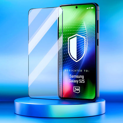 3MK Hardy Ultra képernyővédő fólia Samsung Galaxy S25 S931 készülékhez, edzett üveg, teljes ragasztó, fekete