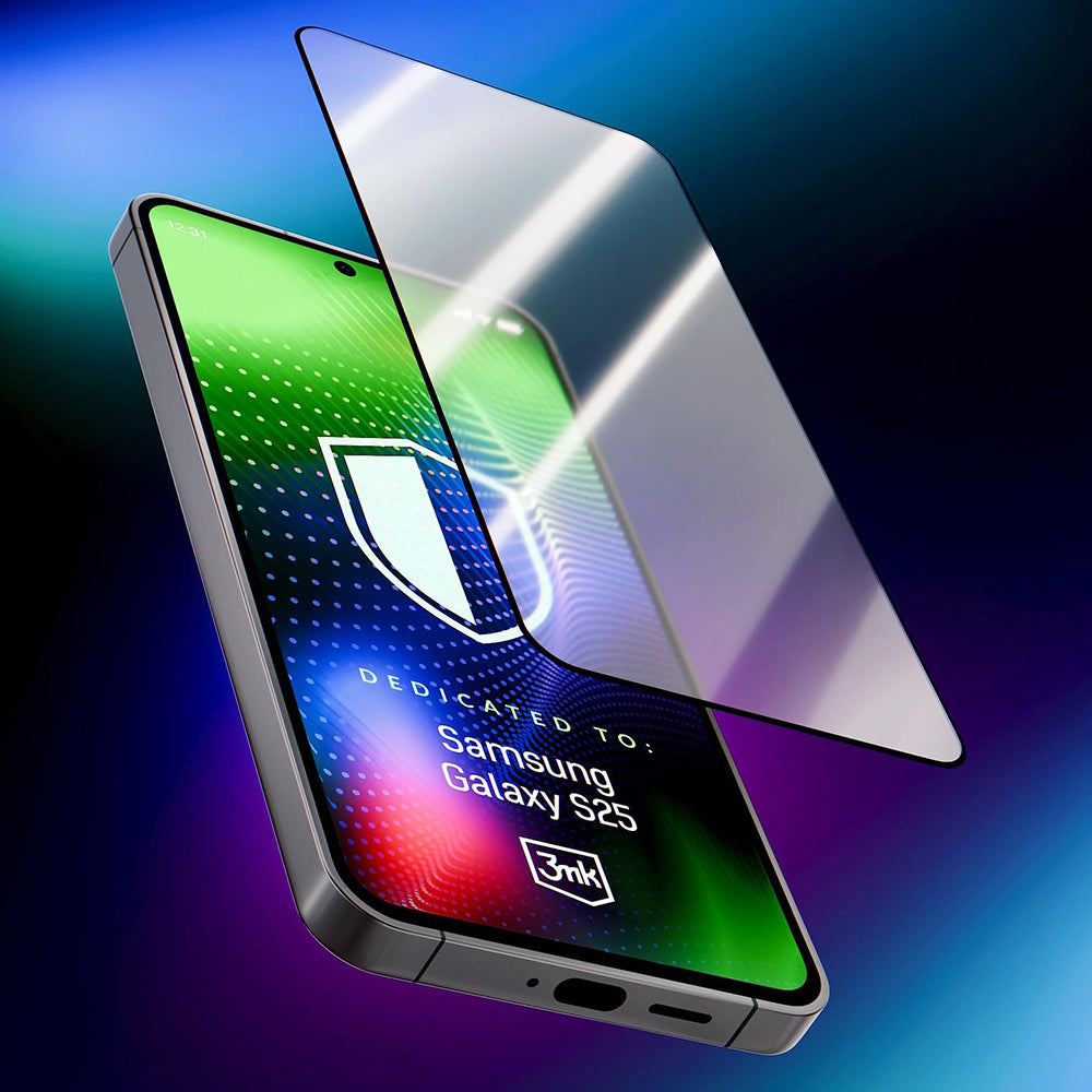 3MK Hardy Ultra képernyővédő fólia Samsung Galaxy S25 S931 készülékhez, edzett üveg, teljes ragasztó, fekete