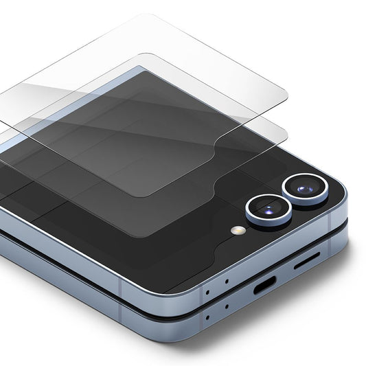 Ringke Cover Display külső képernyővédő fólia Samsung Galaxy Z Flip6 F741-hez, Edzett üveg, AB Ultra Glue, 2 darabos készlet