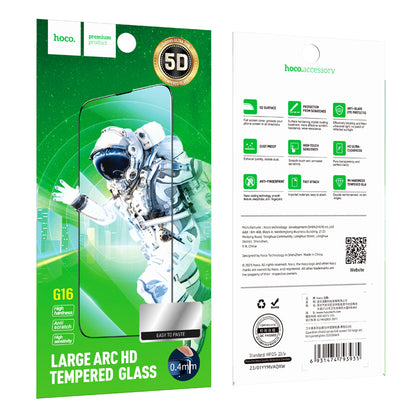 HOCO G16 képernyővédő fólia Apple iPhone 12 Pro Max-hez, Edzett üveg, Teljes ragasztás, 5D, Fekete