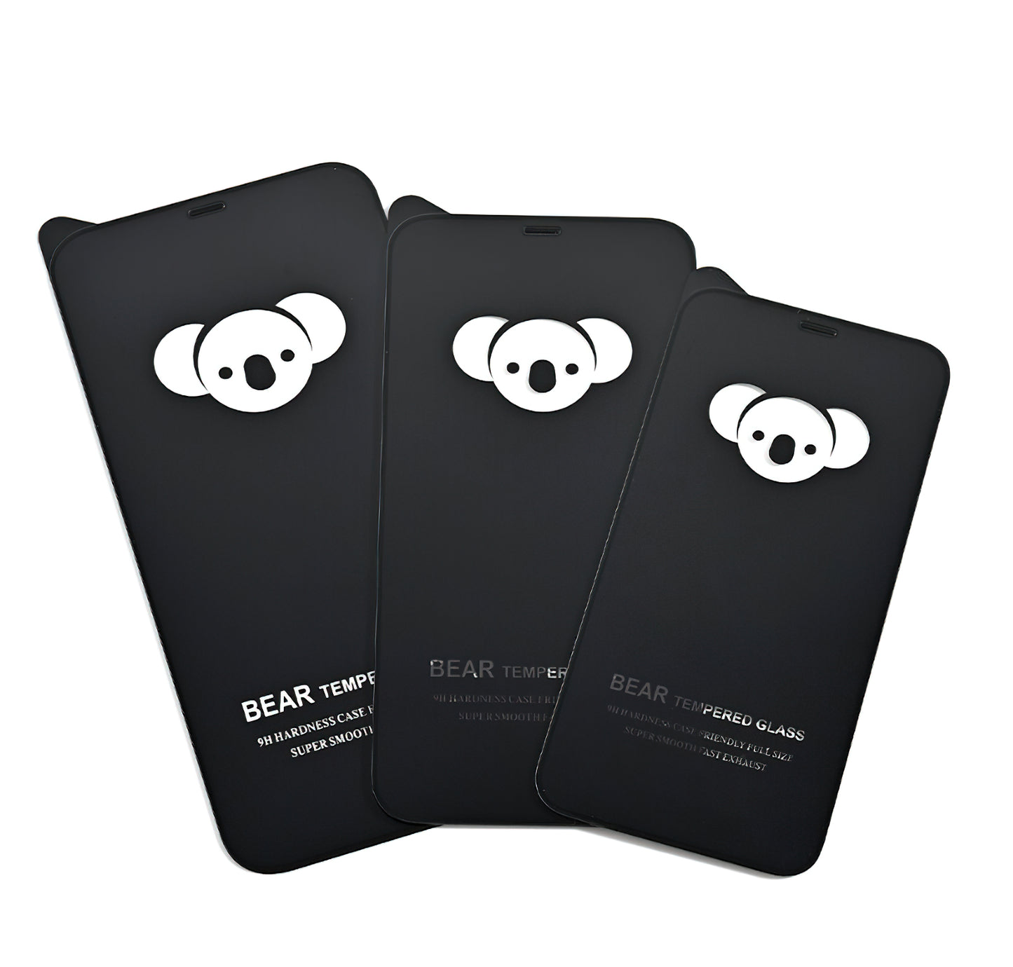 Bear HD képernyővédő fólia Apple iPhone 14 Pro Max-hoz, Edzett üveg, Teljes ragasztó, Fekete