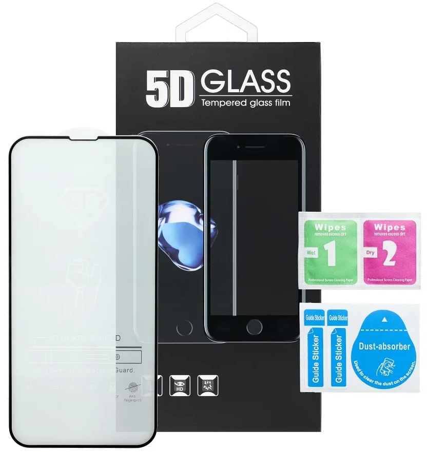 OEM Screen Protector for Samsung Galaxy A27 5G, Tempered Glass, Full Glue, 5D, Black