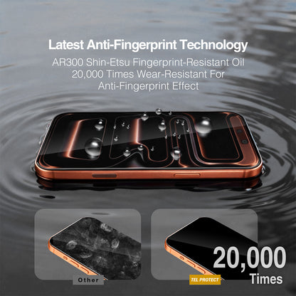 Tel Protect 10X HD DLC Diamond Coating kijelzővédő fólia Apple iPhone 18 Pro Max / 17 Pro Max készülékhez, edzett üveg, teljes felületén ragasztós, fekete