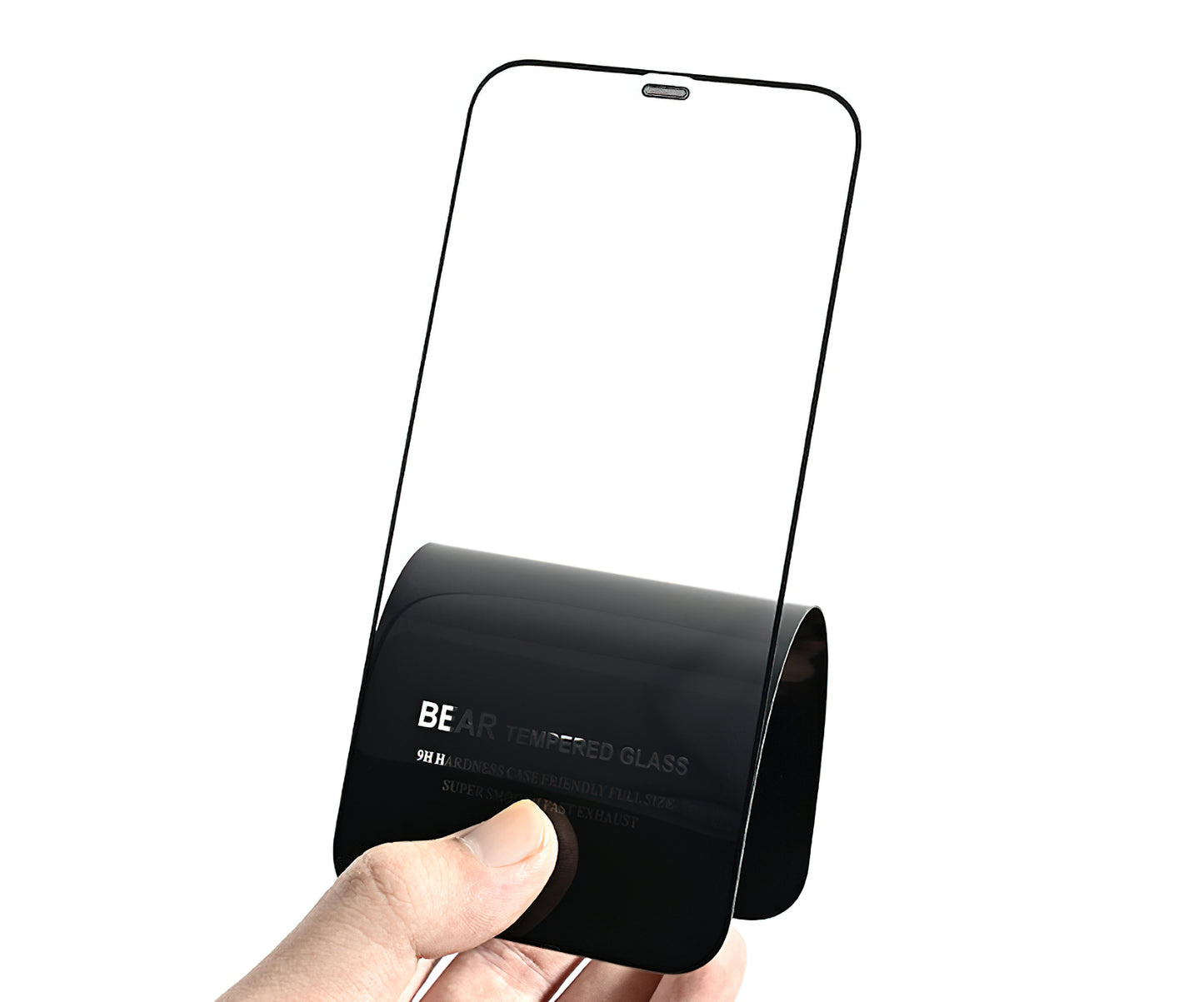 Bear HD képernyővédő fólia Apple iPhone 14 Pro Max-hoz, Edzett üveg, Teljes ragasztó, Fekete