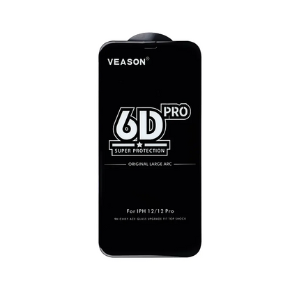 Veason PRO Screen Protector for Apple iPhone 17 / 16 Pro, Tempered Glass, Full Glue, 6D, Black