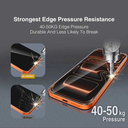 Tel Protect 10X HD DLC Diamond Coating kijelzővédő fólia Apple iPhone 18 Pro Max / 17 Pro Max készülékhez, edzett üveg, teljes felületén ragasztós, fekete