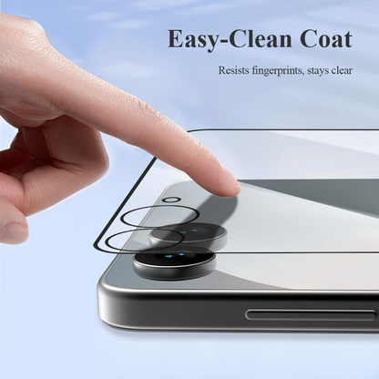 Lereach Külső Képernyővédő fólia Samsung Galaxy Z Flip8 F776 / Galaxy Z Flip7 F766 készülékhez, Edzett üveg, Teljes ragasztó, 2 darabos készlet, Fekete
