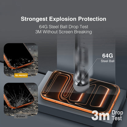 Tel Protect 10X HD DLC Diamond Coating kijelzővédő fólia Apple iPhone 18 Pro Max / 17 Pro Max készülékhez, edzett üveg, teljes felületén ragasztós, fekete