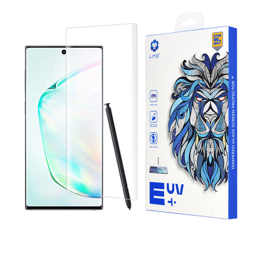 Lito képernyővédő fólia Samsung Galaxy Note 10+ 5G N976 / Note 10+ N975 készülékhez, edzett üveg, UV ragasztó, 3D