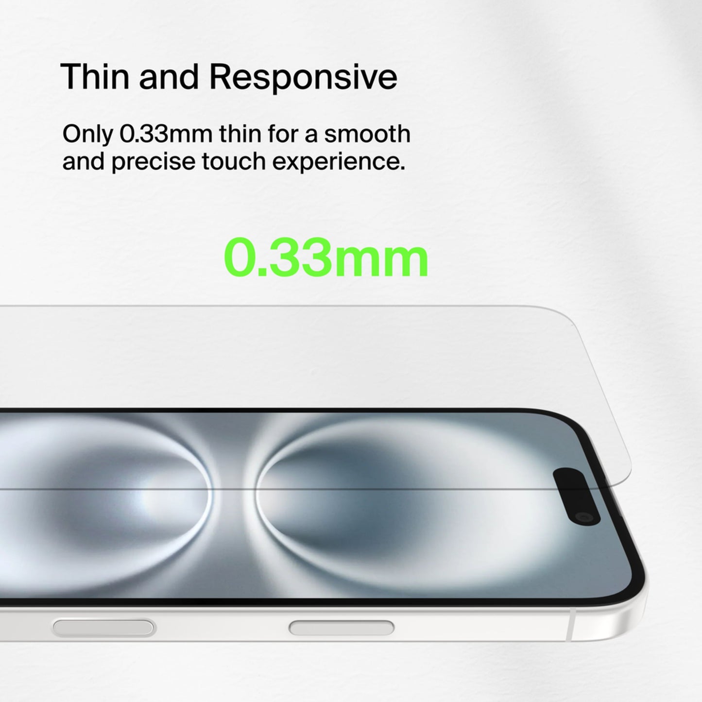 Belkin ScreenForce TemperedGlass képernyővédő fólia Apple iPhone 16 / 15 / 14 Pro készülékhez, edzett üveg, teljes ragasztó OVA135zz