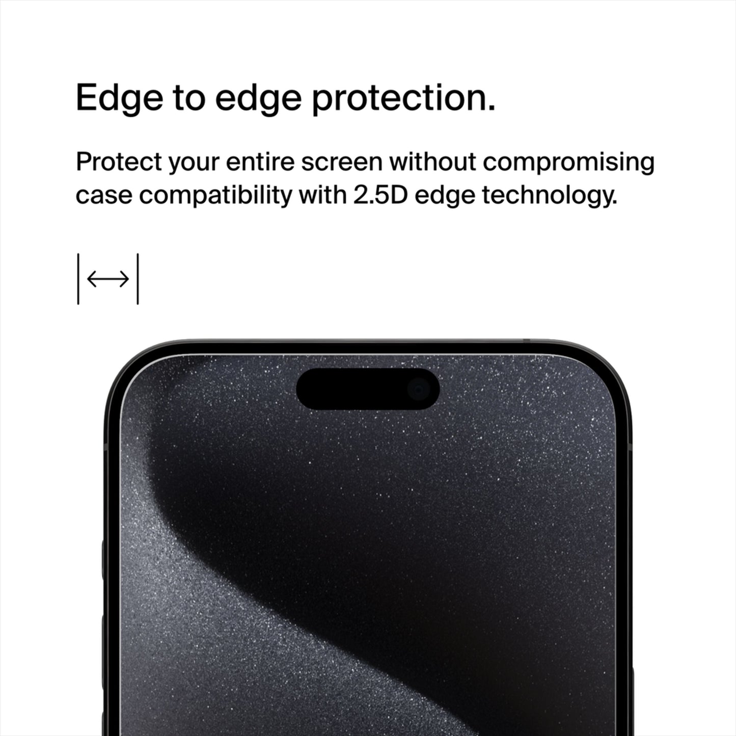Belkin ScreenForce TemperedGlass Screen Protector for Apple iPhone 15 Pro Max, Tempered Glass, Full Glue OVA138zz