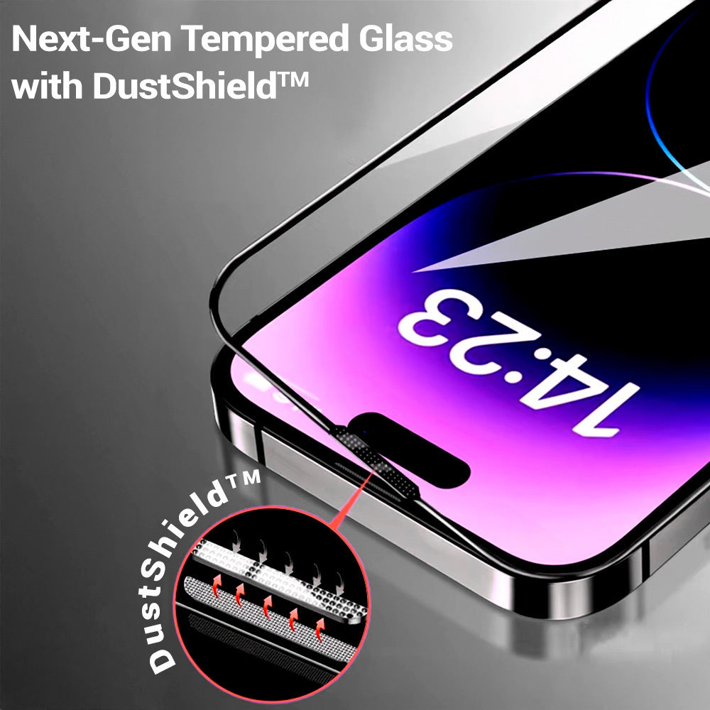 Tel Protect 10X Plus Titanium adatvédő kijelzővédő fólia Apple iPhone 17 / 16 Pro készülékhez, edzett üveg, teljes felületén tapadó ragasztóval