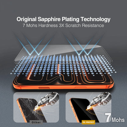 Tel Protect 10X HD DLC Diamond Coating kijelzővédő fólia Apple iPhone 18 Pro Max / 17 Pro Max készülékhez, edzett üveg, teljes felületén ragasztós, fekete