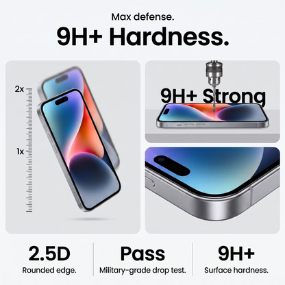 Tech-Protect OneTouch Screen Protector for Apple iPhone 18 Pro / 17 Pro, Tempered Glass, Full Glue, Set of 2 pieces, Transparent