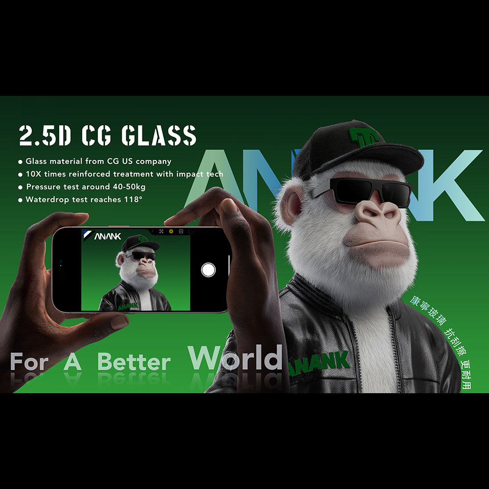 Anank 10X Reinforced CG védőfólia Apple iPhone 17 Pro Max készülékhez, Edzett üveg, Teljes ragasztás, 2.5D, Fekete