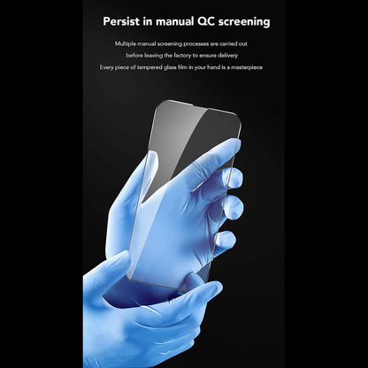 Anank 1X megerősített ujjlenyomat-mentes képernyővédő fólia Apple iPhone 16 Pro Max készülékhez, edzett üveg, teljes ragasztó, 2.5D, fekete