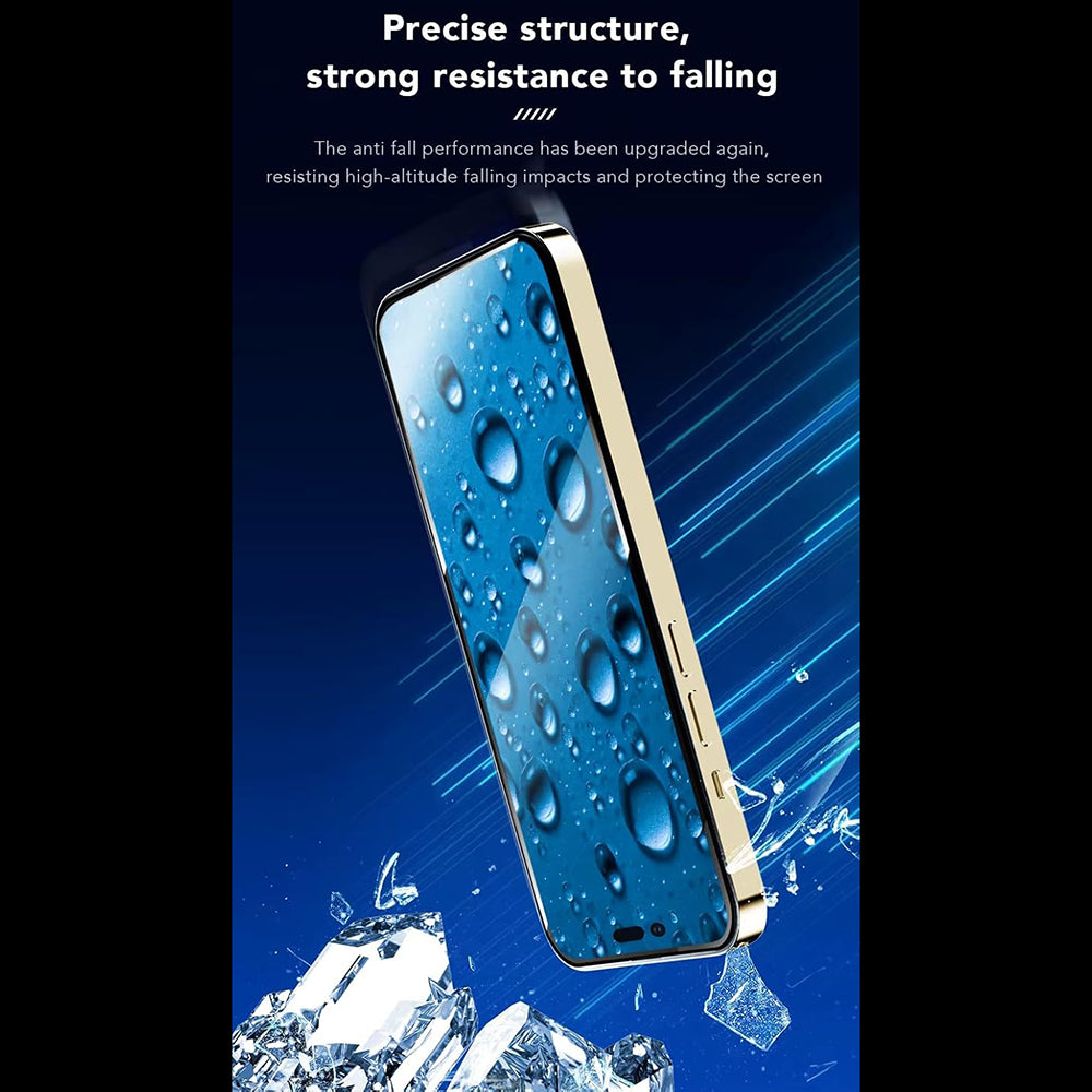 Anank 3X Reinforced Screen Protector for Apple iPhone 15 Pro Max, Tempered Glass, Full Glue, 2.5D, Black