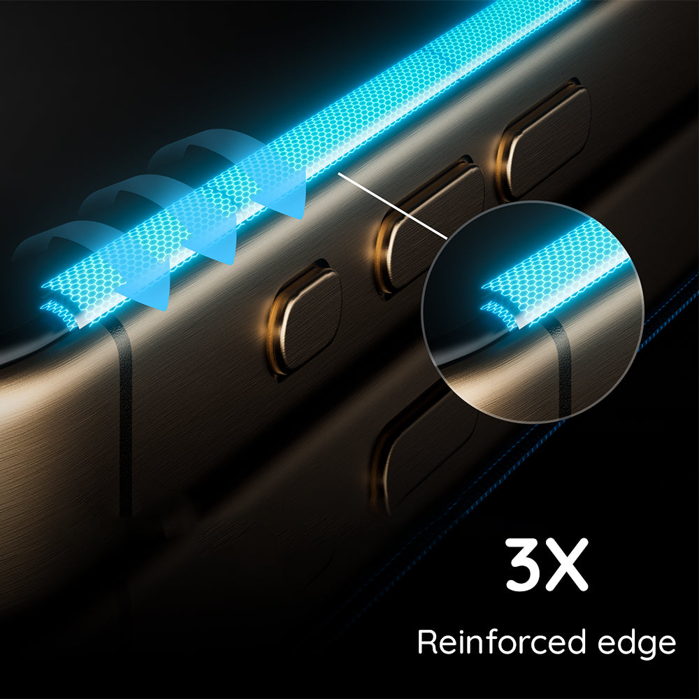 Anank 3X Reinforced Screen Protector for Apple iPhone 15 Pro Max, Tempered Glass, Full Glue, 2.5D, Black