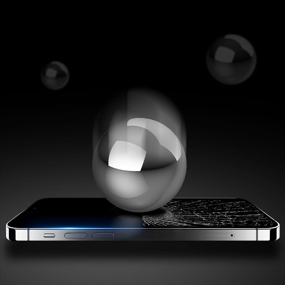 Anank 5X megerősített repedésálló védőfólia Apple iPhone 17 Pro Max készülékhez, edzett üveg, teljes ragasztás, 3D, fekete