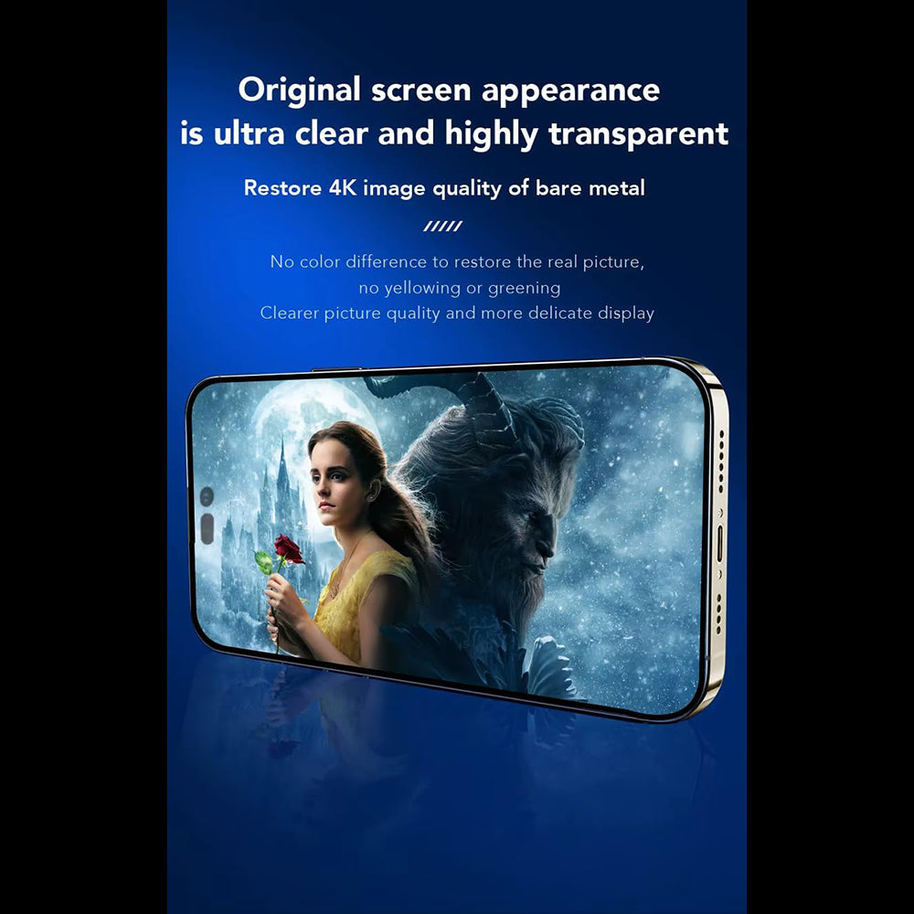 Anank 5X Reinforced CG Screen Protector for Apple iPhone 16 Pro, Tempered Glass, Full Glue, 2.5D, Black