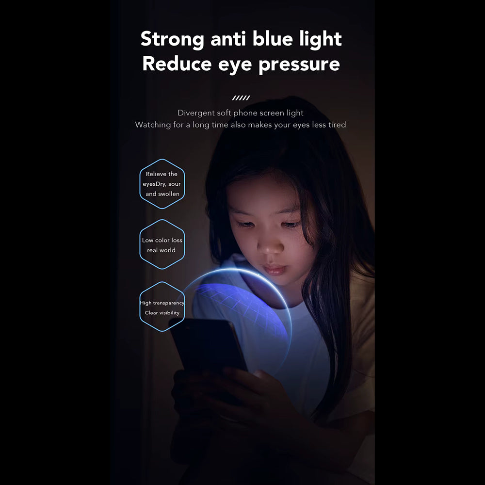 Anank Anti Blue Light Screen Protector for Apple iPhone 14 Pro, Tempered Glass, Full Glue, 2.5D, Black