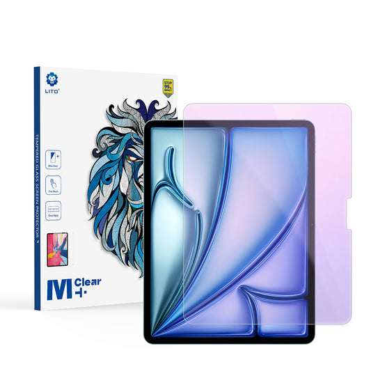 Lito Classic Képernyővédő fólia Kékfény szűrővel Apple iPad Air 13 (2026) / Pro 13 (2025) készülékekhez, Edzett üveg, Teljes ragasztó, 2.5D