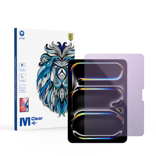 Lito Classic Kékfény Szűrős Képernyővédő fólia Apple iPad Pro 11 (2024) készülékhez, Edzett Üveg, Teljes Ragasztó, 2.5D