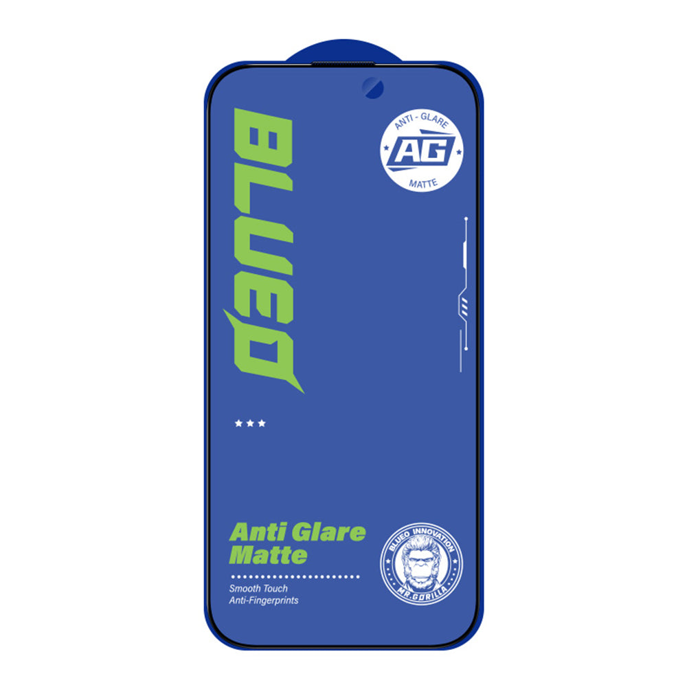 Blueo Anti-Glare képernyővédő fólia Apple iPhone 12 / 12 Pro készülékhez, edzett üveg, teljes ragasztó, fekete
