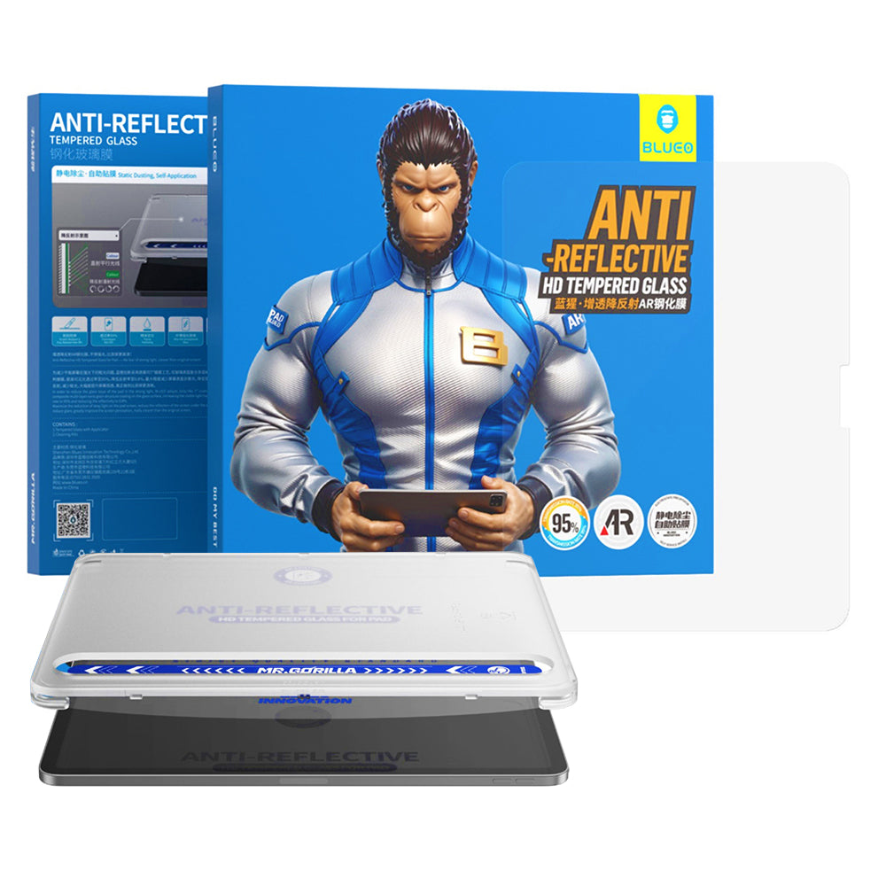 Blueo Anti-Reflective HD Applicator Pro képernyővédő fólia Apple iPad Pro 11 (2024) készülékhez, edzett üveg, teljes ragasztóval