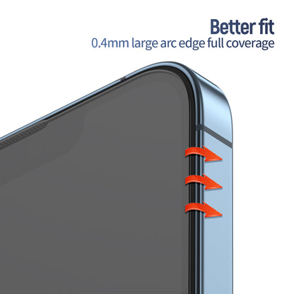 Blueo Anti-Reflective HD Applicator Pro képernyővédő fólia Apple iPhone 14 Pro-hoz, edzett üveg, teljes ragasztó, fekete