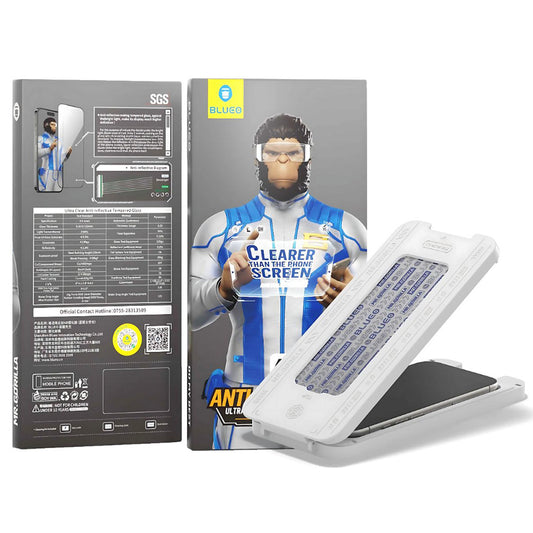 Blueo Anti-Reflective HD Applicator Pro védőfólia Apple iPhone 17 Air készülékhez, Edzett üveg, Teljes ragasztás, Fekete