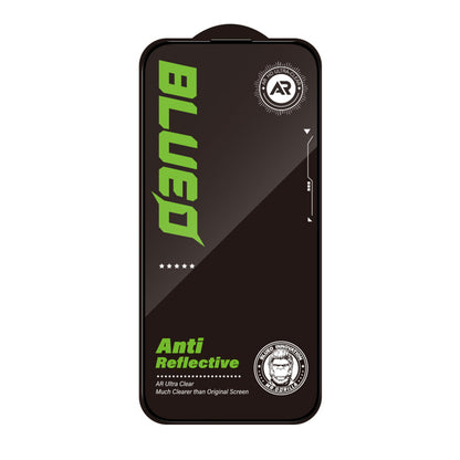 Blueo Anti-Reflective HD Screen Protector Film for Apple iPhone 15 Pro, Tempered Glass, Full Glue, Black