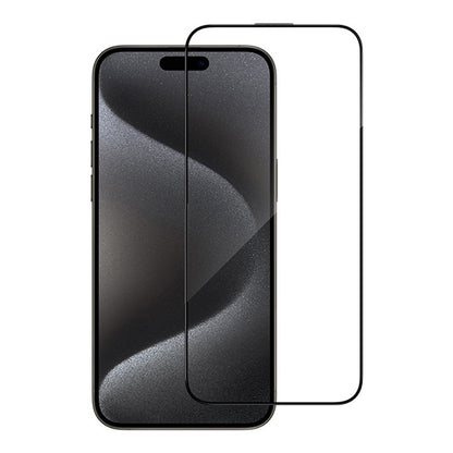 Blueo Anti-Reflective HD Screen Protector Film for Apple iPhone 15 Pro, Tempered Glass, Full Glue, Black
