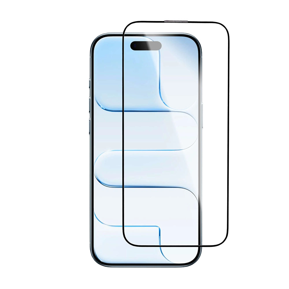 Blueo Crystal Anti-Scratch képernyővédő fólia Apple iPhone 17 Air-hez, Edzett üveg, Teljes ragasztás, Fekete