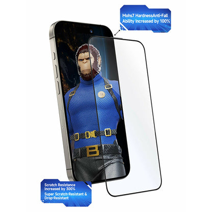 Blueo Crystal Anti-Scratch képernyővédő fólia Apple iPhone 17 Air-hez, Edzett üveg, Teljes ragasztás, Fekete