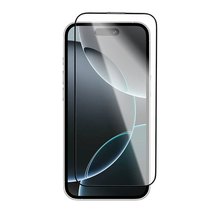 Blueo Crystal Anti-Scratch Screen Protector for Apple iPhone 16 Plus / 15 Plus, Tempered Glass, Full Glue, Black
