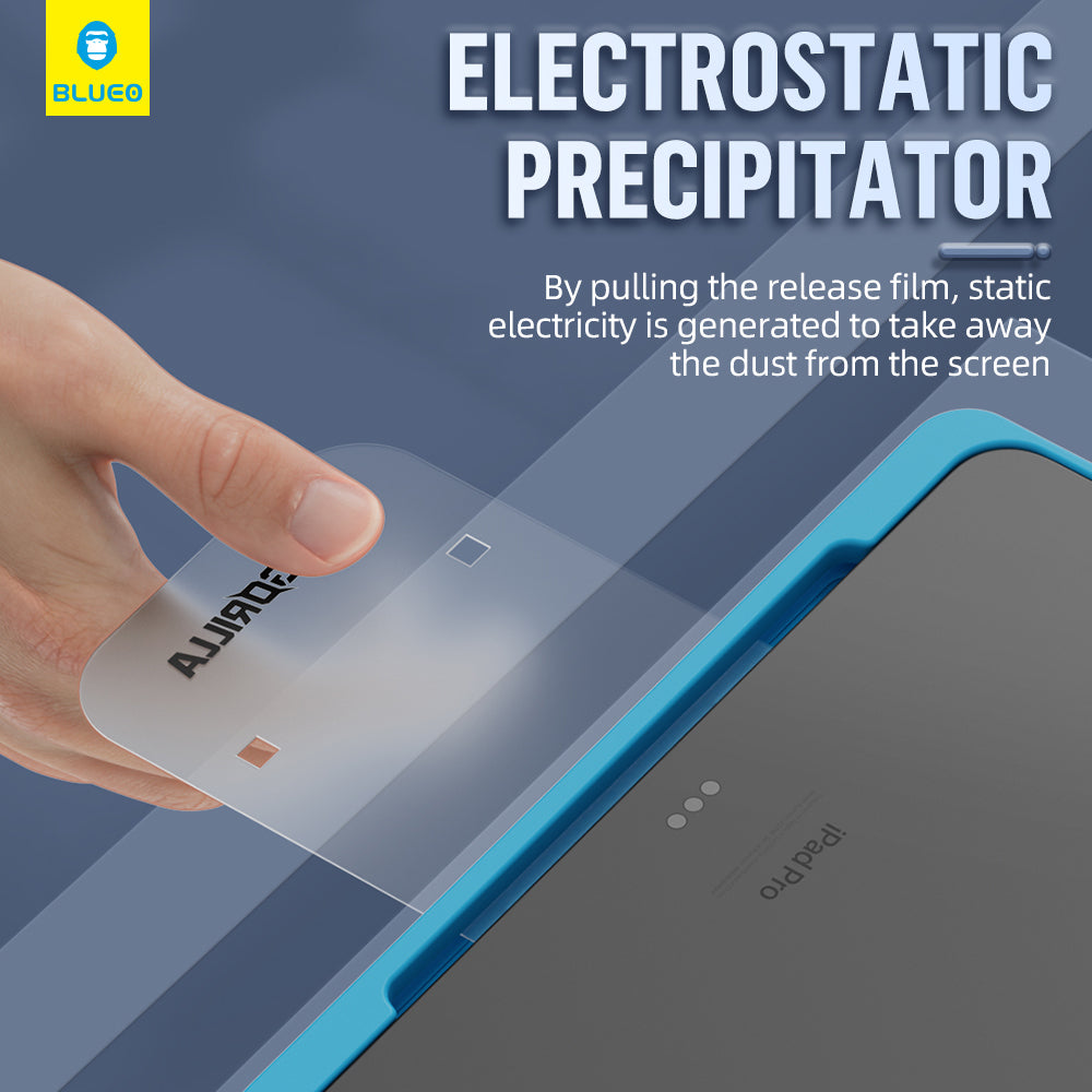 Blueo HD Applicator Pro képernyővédő fólia Apple iPad Pro 11 (2024) készülékhez, edzett üveg, teljes ragasztóval