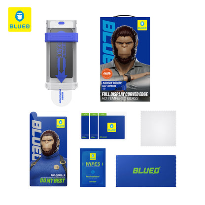 Blueo HD Applicator Pro képernyővédő fólia Apple iPhone 16 Pro-hoz, edzett üveg, teljes ragasztó, 3D, fekete